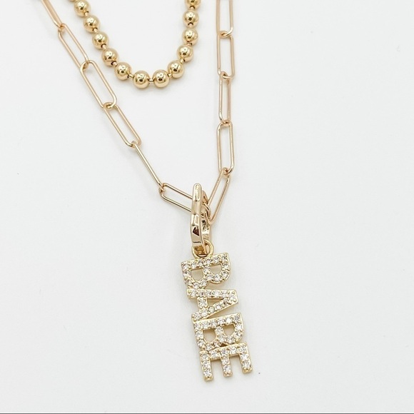 𝅺gold layering BABE necklace with ball chain - Picture 8 of 8